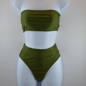🔴 Army Green 2 Piece Sleeveless Swim Suit